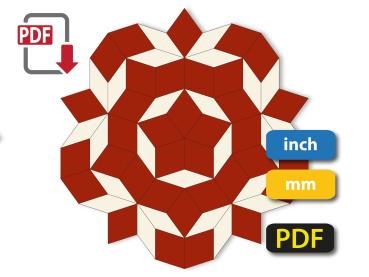 DOWNLOAD Schablonen-Set "Fünfeck-Rose" / "Penrose" (PDF)